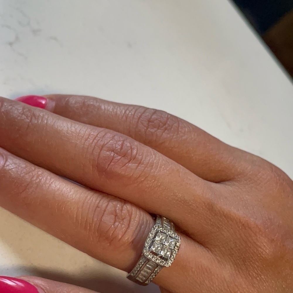 Elegant Silver Ring with Sparkling Accents#6 fashion jewelry - Picture 3 of 3